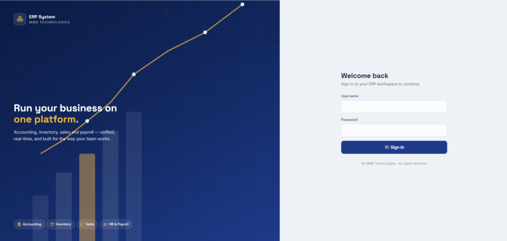 Sign-in screen — each user signs in to their own workspace